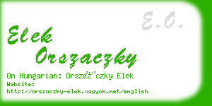 elek orszaczky business card